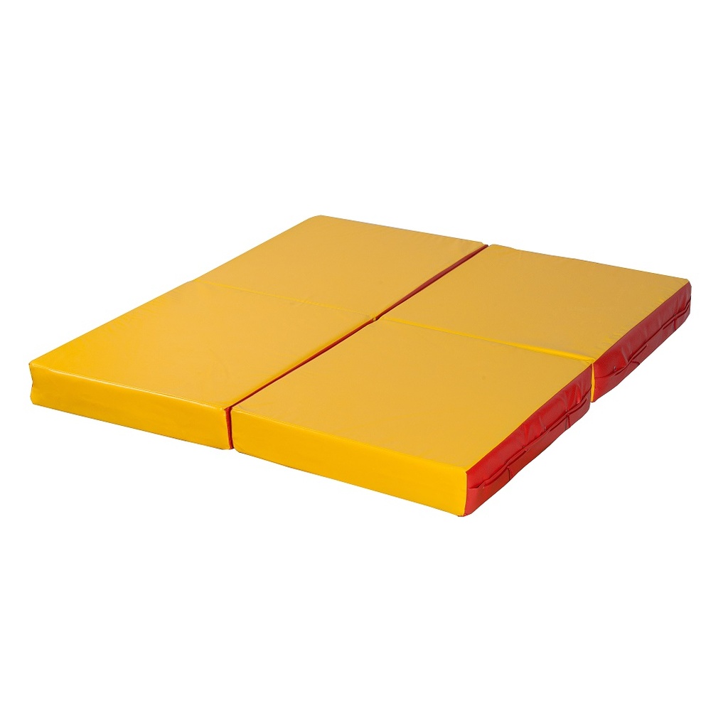 Складной мат КМС № 11, 100х100х10 см, 4 сложения, красно/жёлтый СГ000002634