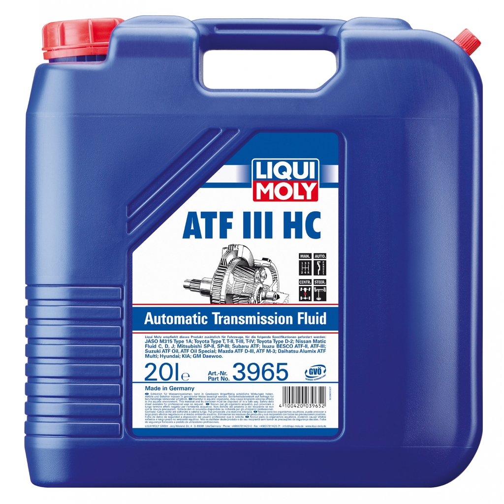 НС-синтетическое трансмиссионное масло для АКПП LIQUI MOLY ATF III HC 20л 3965