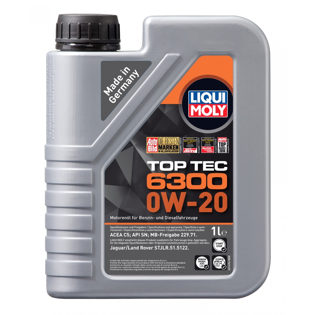 Масло моторное НС-синтетическое Top Tec 6300 0W-20 SN C5, 1 л LIQUI MOLY 21216