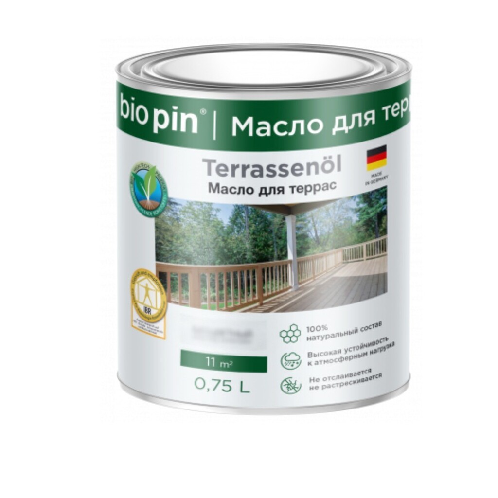 Масло для террас BIO PIN 4010 Terrassenol в цвете ПШЕНИЧНЫЙ 0,75 л 40101C101