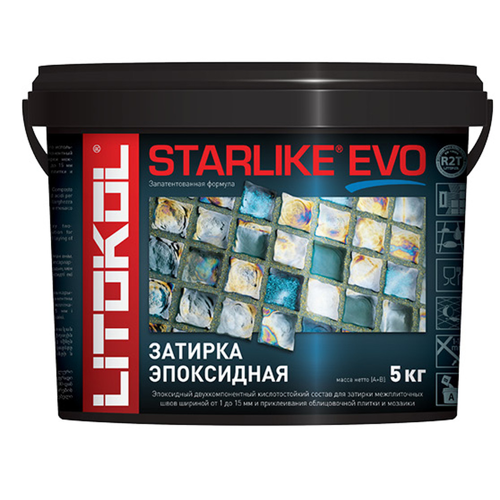 Эпоксидный состав для укладки и затирки мозаики LITOKOL STARLIKE EVO S.110 GRIGIO PERLA 485140004