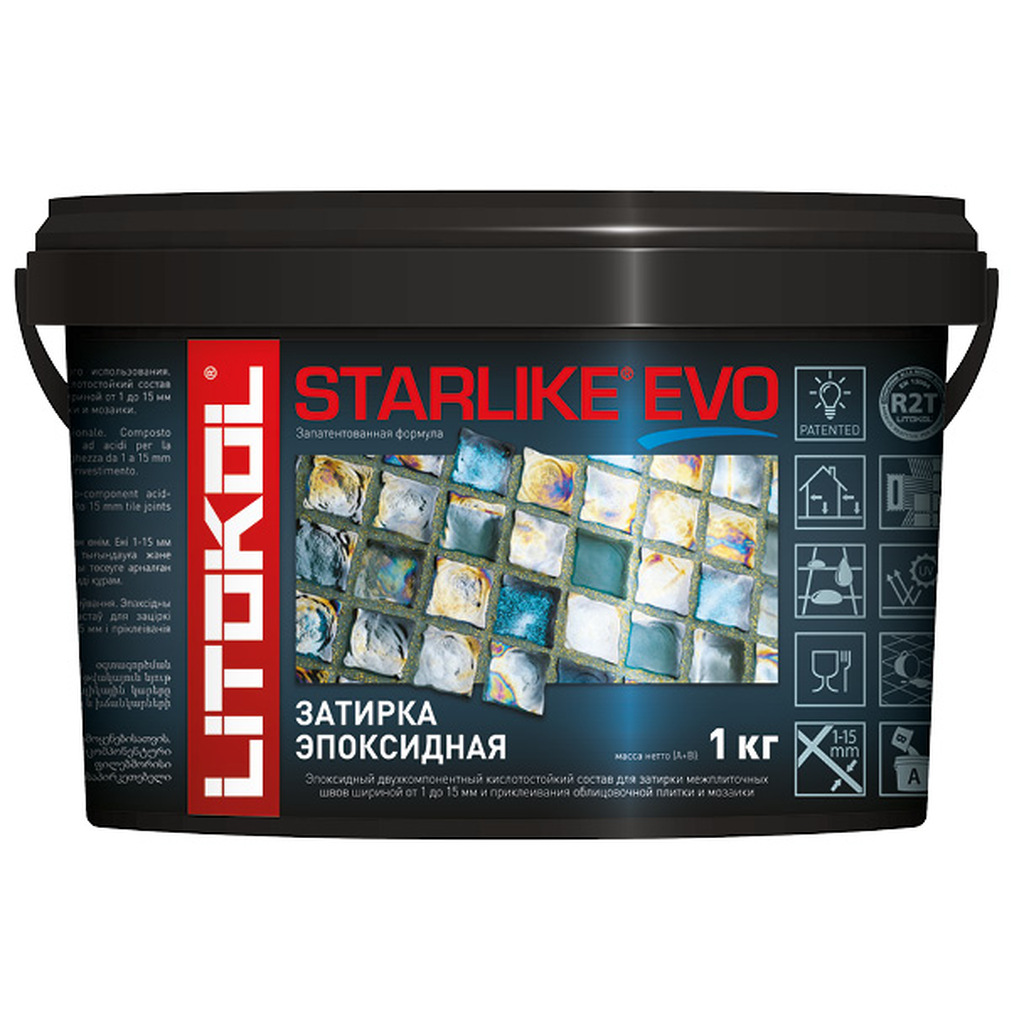 Эпоксидный состав для укладки и затирки мозаики LITOKOL STARLIKE EVO S.120 GRIGIO PIOMBO 485160002
