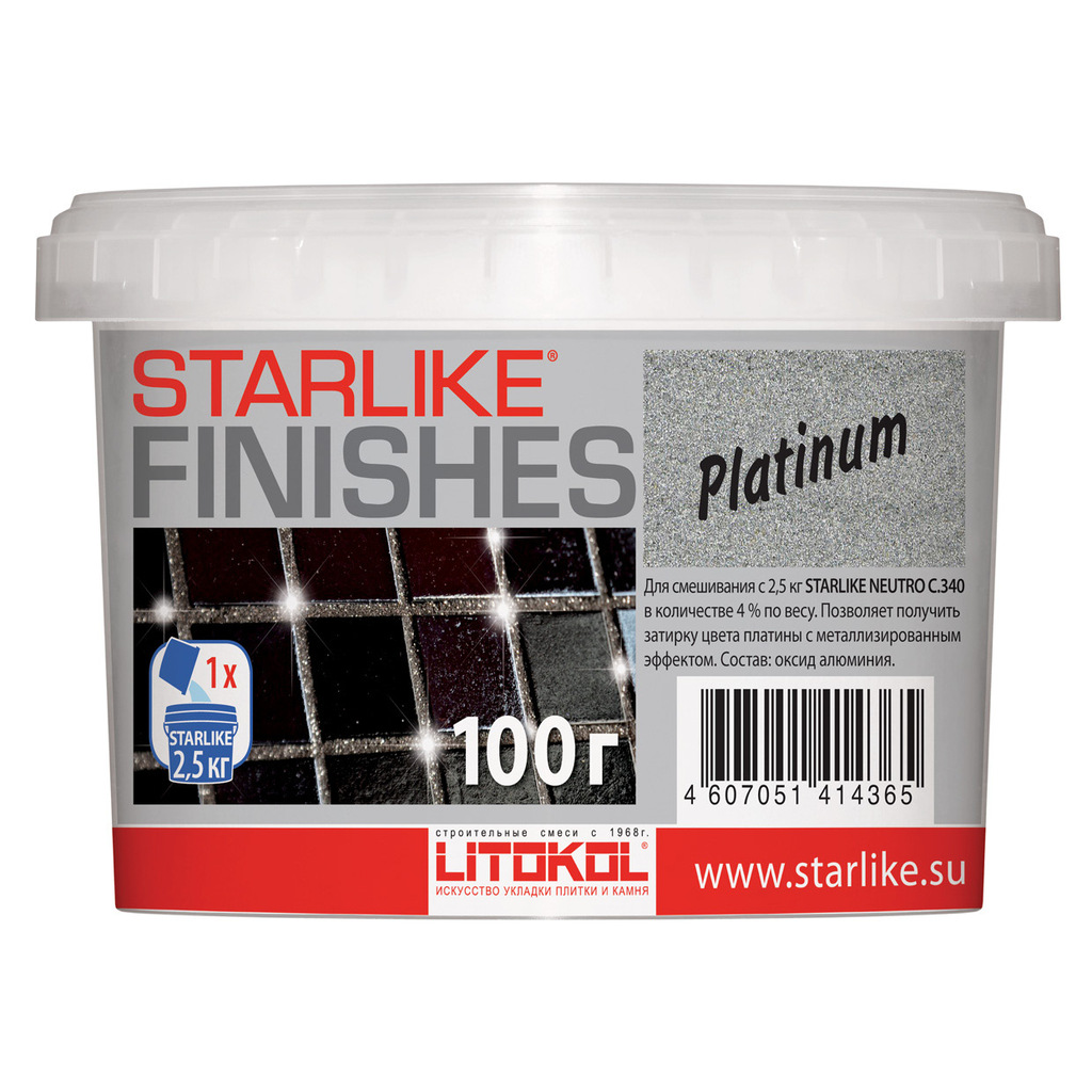 Декоративная добавка LITOKOL PLATINUM платинового цвета для Starlike 0,1 кг 480020003