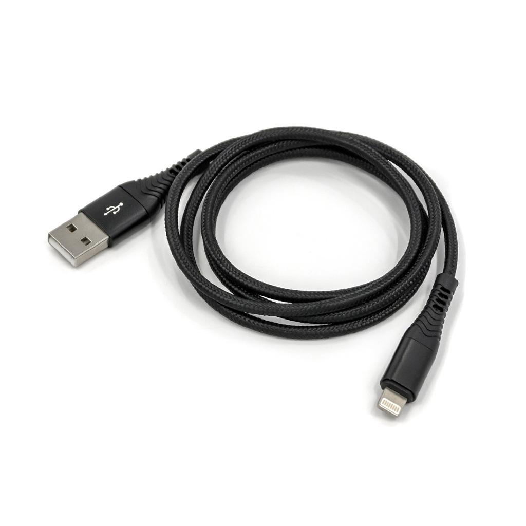 USB-кабель AM-8pin BYZ 1 метр, 5A, нейлон, чёрный, 23750-BC-029iBK