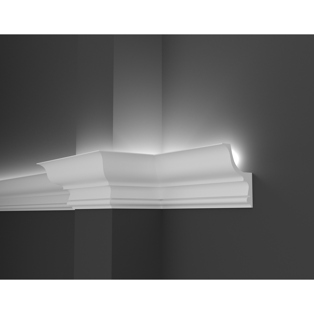 Потолочный карниз Decor-Dizayn ударопрочный влагостойкий под LED подсветку 120Х75Х2000 мм DD509