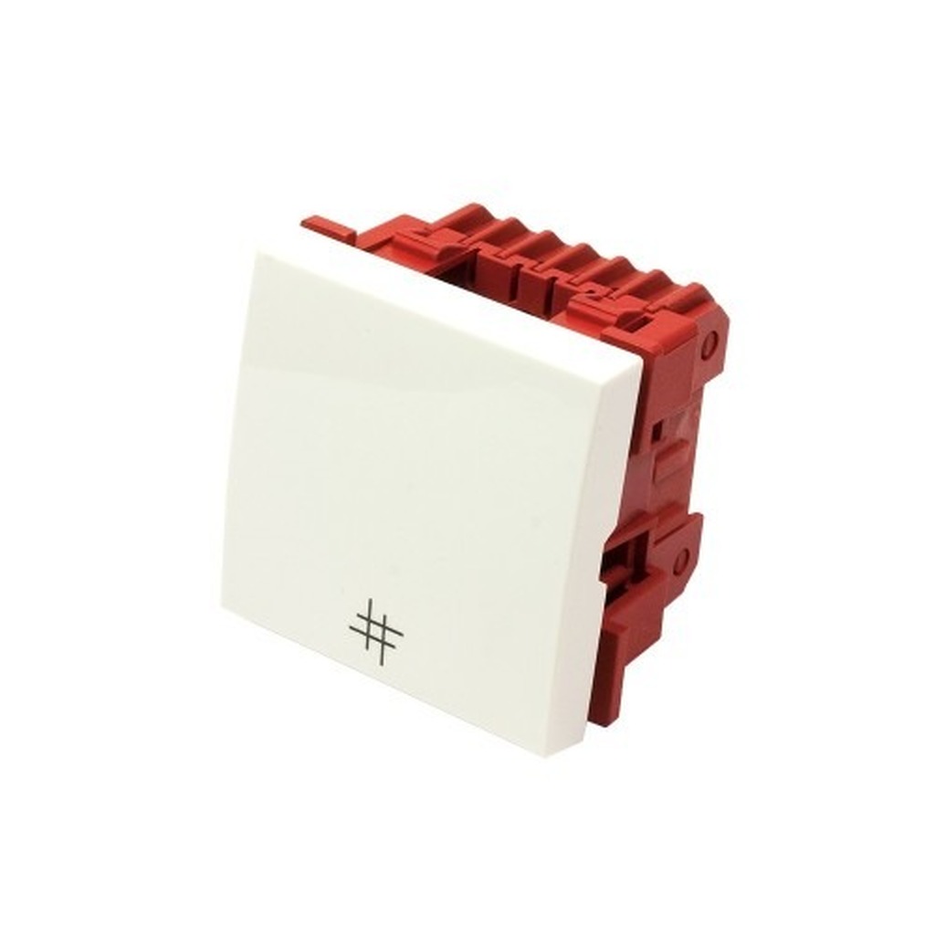 Выключатель 4-контактный LANMASTER одноклавишный, 45х45, белый LAN-EC45x45-S14-WH