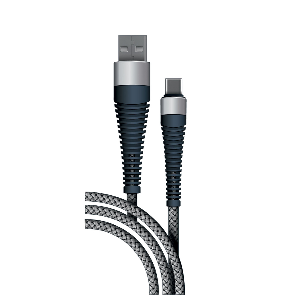 Дата-кабель BoraSCO Fishbone USB - Type-C, 3А, 1м, spaсe grey 38504