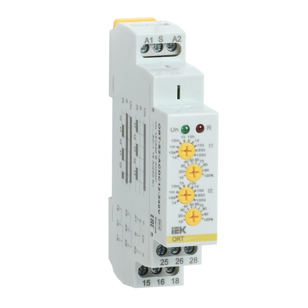 Циклическое реле IEK ORT 2 контакта 12-240В AC/DC ORT-S2-ACDC12-240V