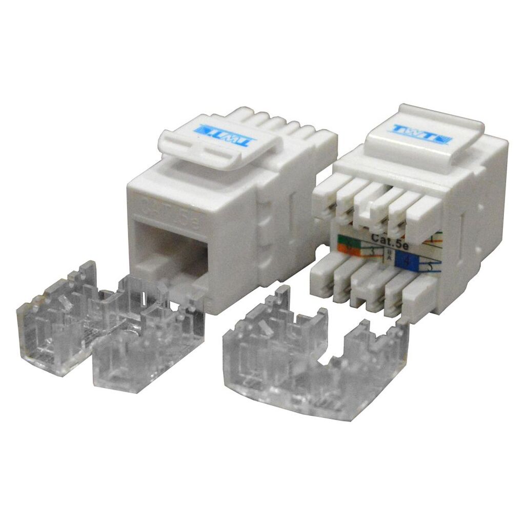 Модуль Keystone RJ45, кат.5e, UTP, 180 градусов, белый, TWT-OK45UTP180/5E-WH