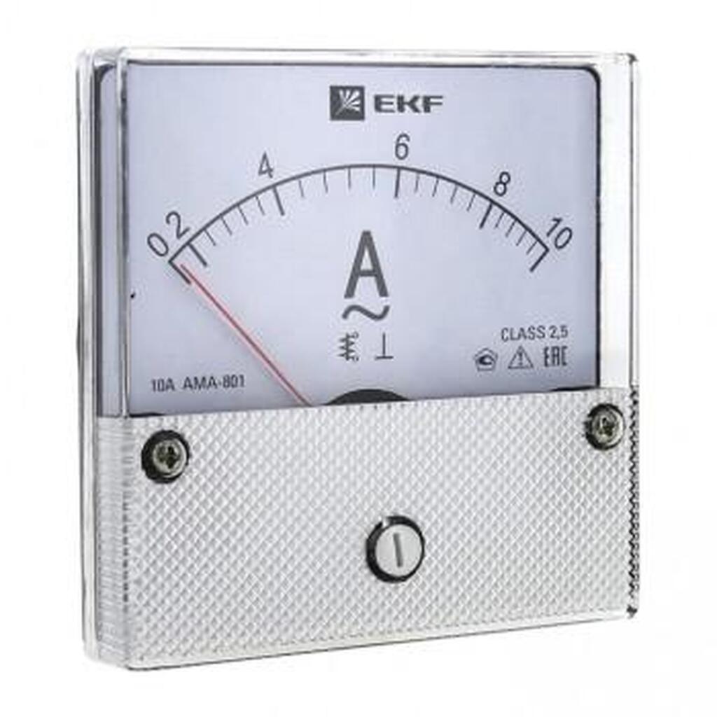 Аналоговый амперметр EKF AMA-801 на панель, круглый вырез ama-801-100