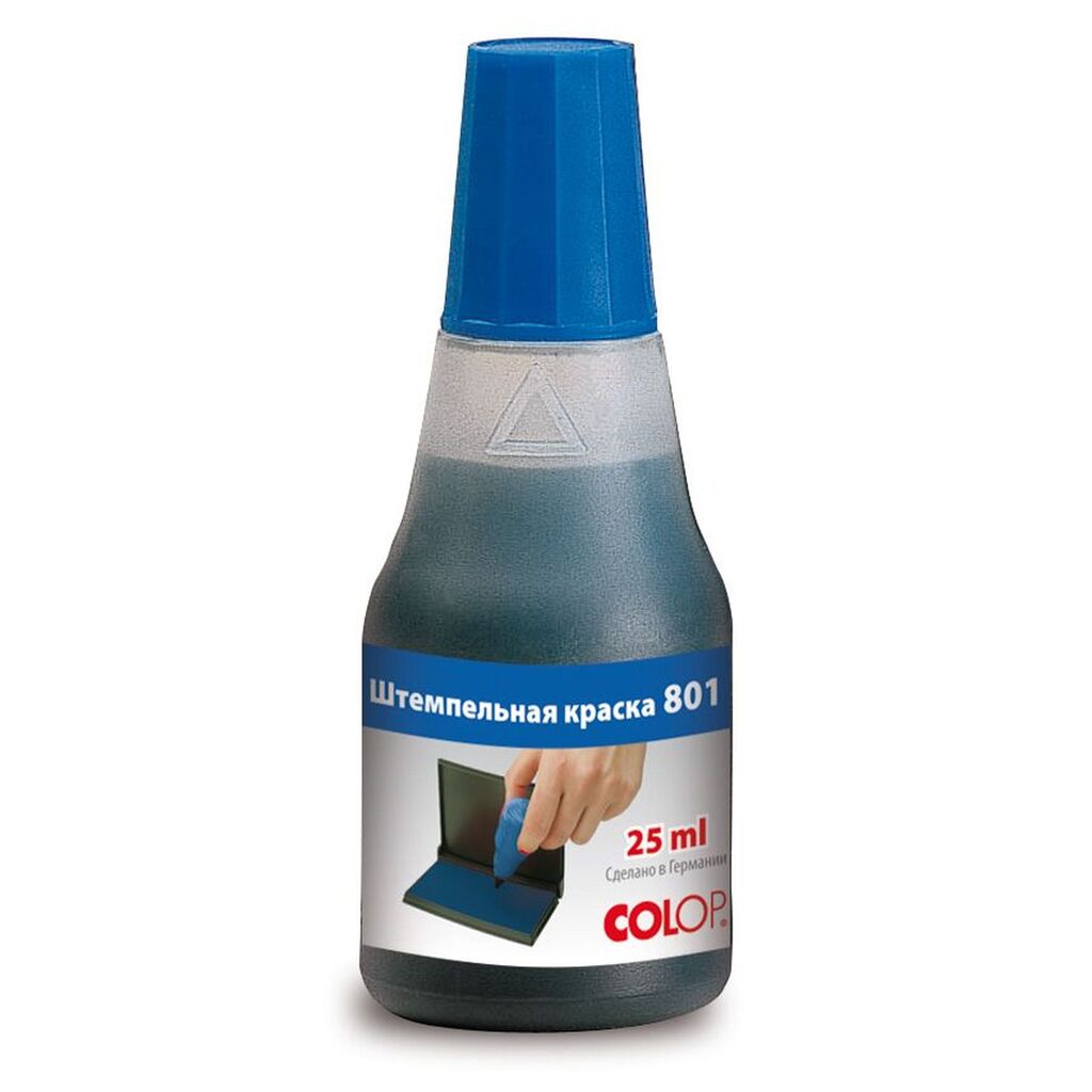Штемпельная краска Colop 25 мл на водно-глицериновой основе, синяя, 801/25 ml blue 00-00001543