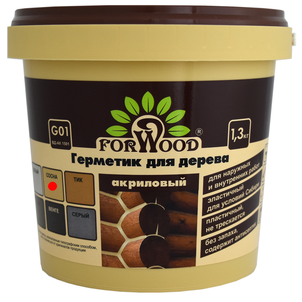 Герметик для дерева Forwood ВДАК-1501 сосна, 1,3 кг 141286