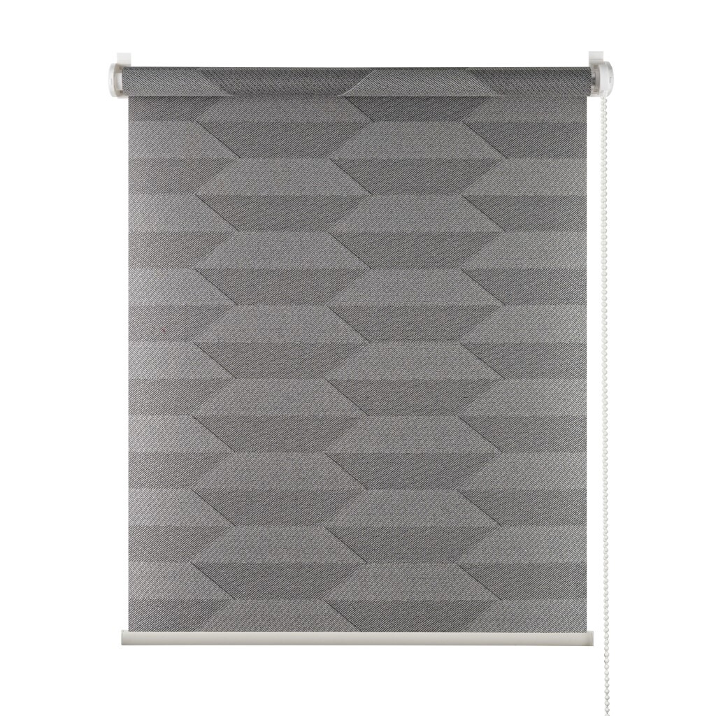 Рулонная штора ПраймДекор Диагональ миниролло серый 37х170 см 42037129