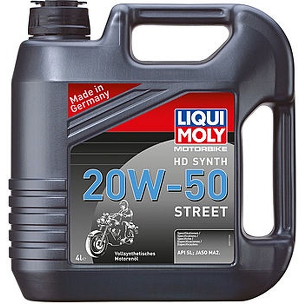 Синтетическое моторное масло для 4-тактных мотоциклов LIQUI MOLY Motorbike HD Synth Street 20W-50 SL 4л 3817