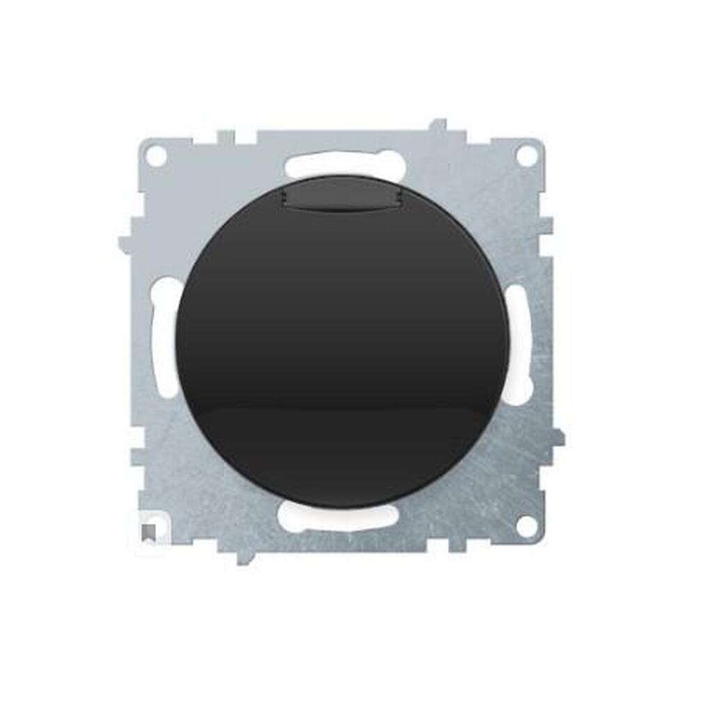 Розетка с заземлением OneKeyElectro,с крышкой, винтовые контакты, цвет чёрный (уп.10 шт) 1E10501303