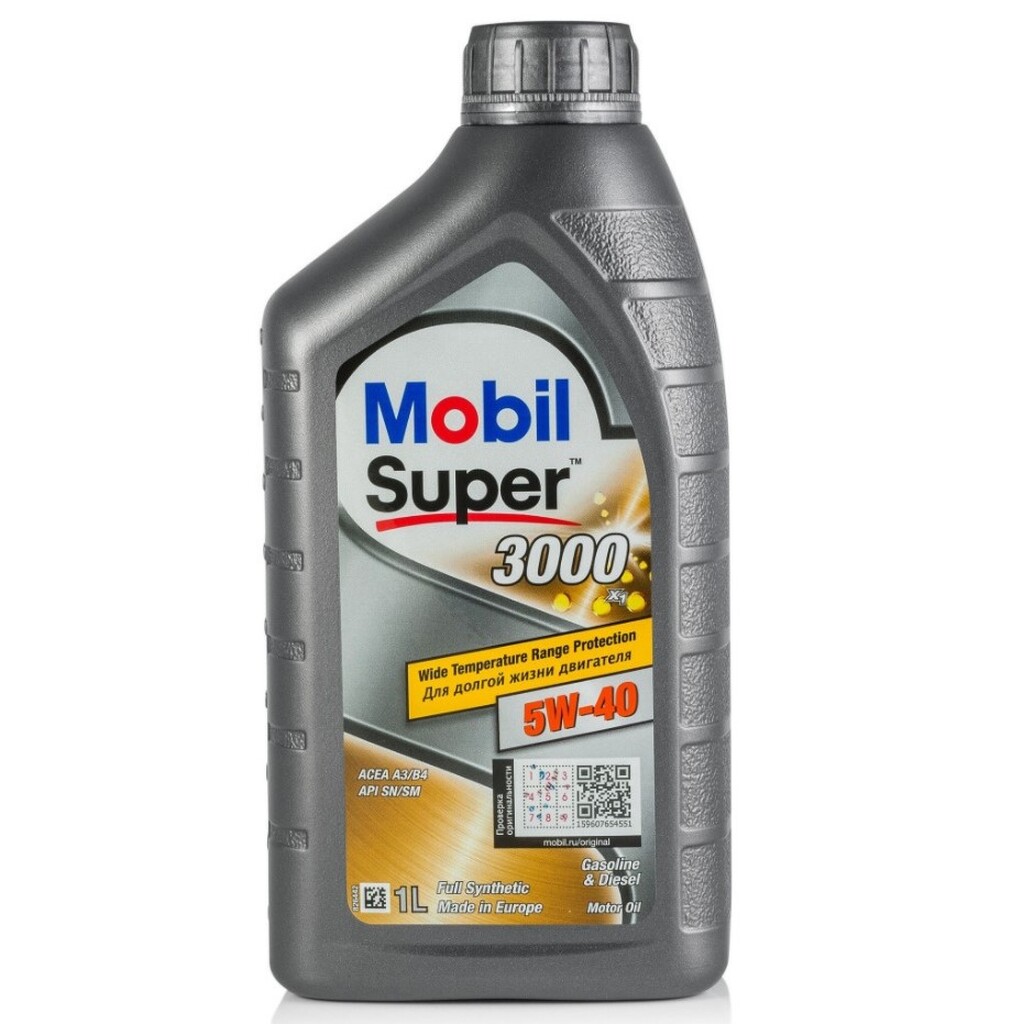 Моторное масло Mobil Super 3000 X1, синтетическое, 5W-40, 1 л 152567