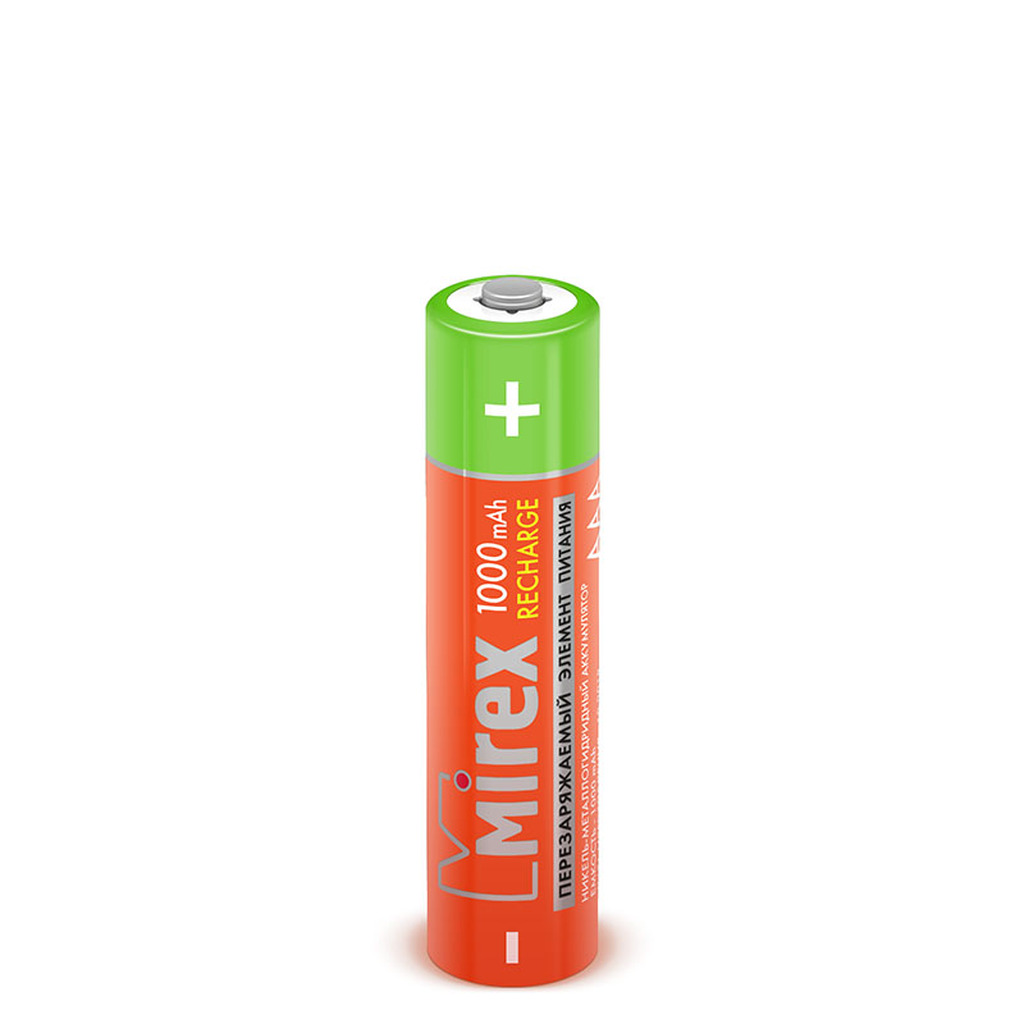 Аккумулятор Mirex, Ni-MH HR03 / AAA 1000mAh 1,2V 2 шт ecopack 23702-HR03-10-E2