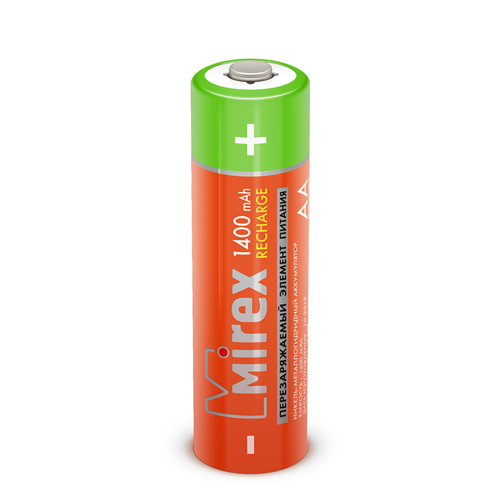 Аккумулятор Mirex, Ni-MH HR6 / AA 1400mAh 1,2V 2 шт ecopack 23702-HR6-14-E2