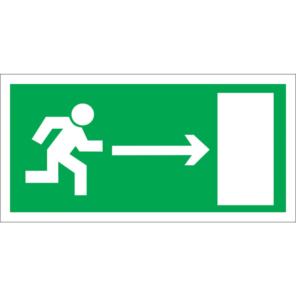Направление к эвакуационному выходу Стандарт Знак Е03 направо, 100x200 мм, пленка ПП 00-00024573