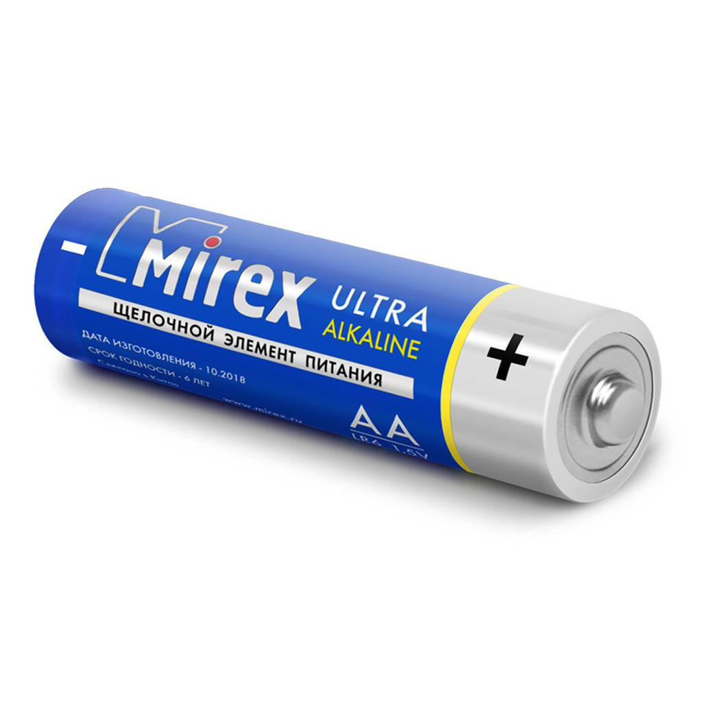 Батарея Mirex, щелочная LR6 / AA 1,5V 2 шт ecopack 23702-LR6-E2