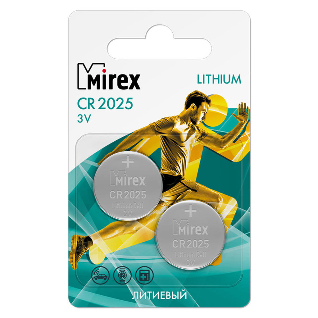 Батарея Mirex, литиевая CR2025 3V 2 шт ecopack 23702-CR2025-E2