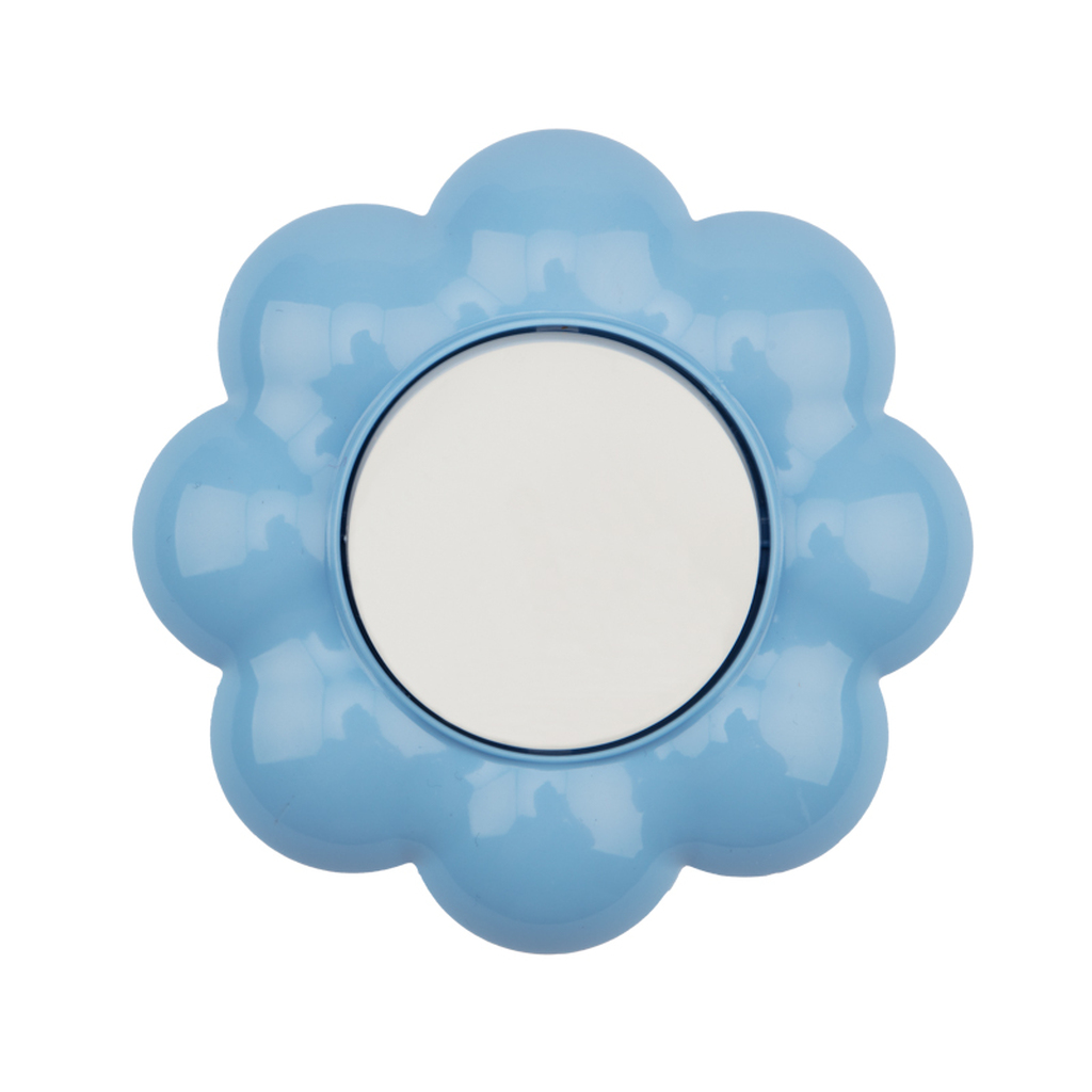 Одноклавишный выключатель KRANZ Цветок скрытой установки, белый/голубой KR-78-0626