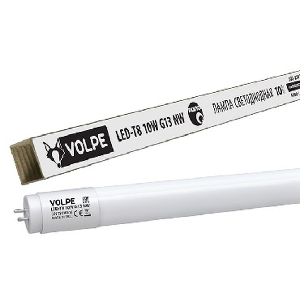 Лампа светодиодная VOLPE UL-00001454 LED-T8-10W/NW/G13/FR/FIX/N