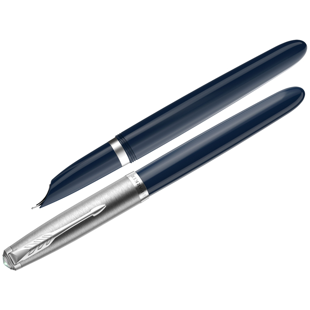 Перьевая ручка Parker 51 Midnight Blue CT черная, 0.8 мм, подарочная упаковка 2123501