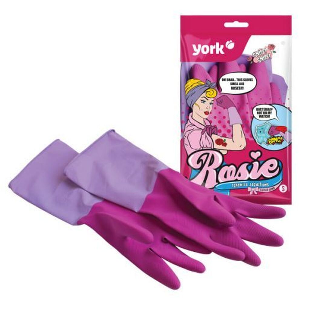 Перчатки YORK Перчатки резиновые ароматизированные Роза YORK (S) 092390