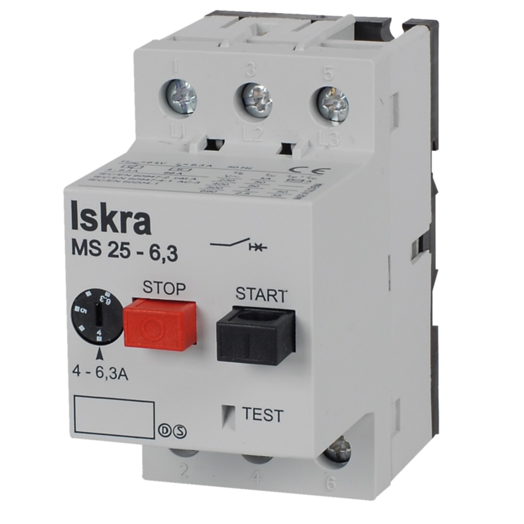 Автоматический выключатель защиты двигателя Iskra MS25-6.3 3838733011232 ISKRAERO