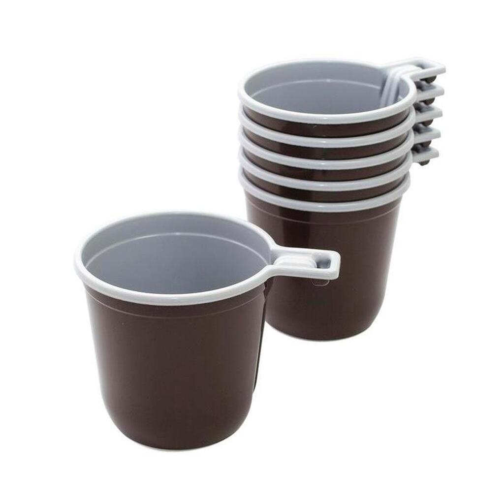 Кофейная чашка EUROHOUSE, 6 шт, 200 мл, коричневая 13496