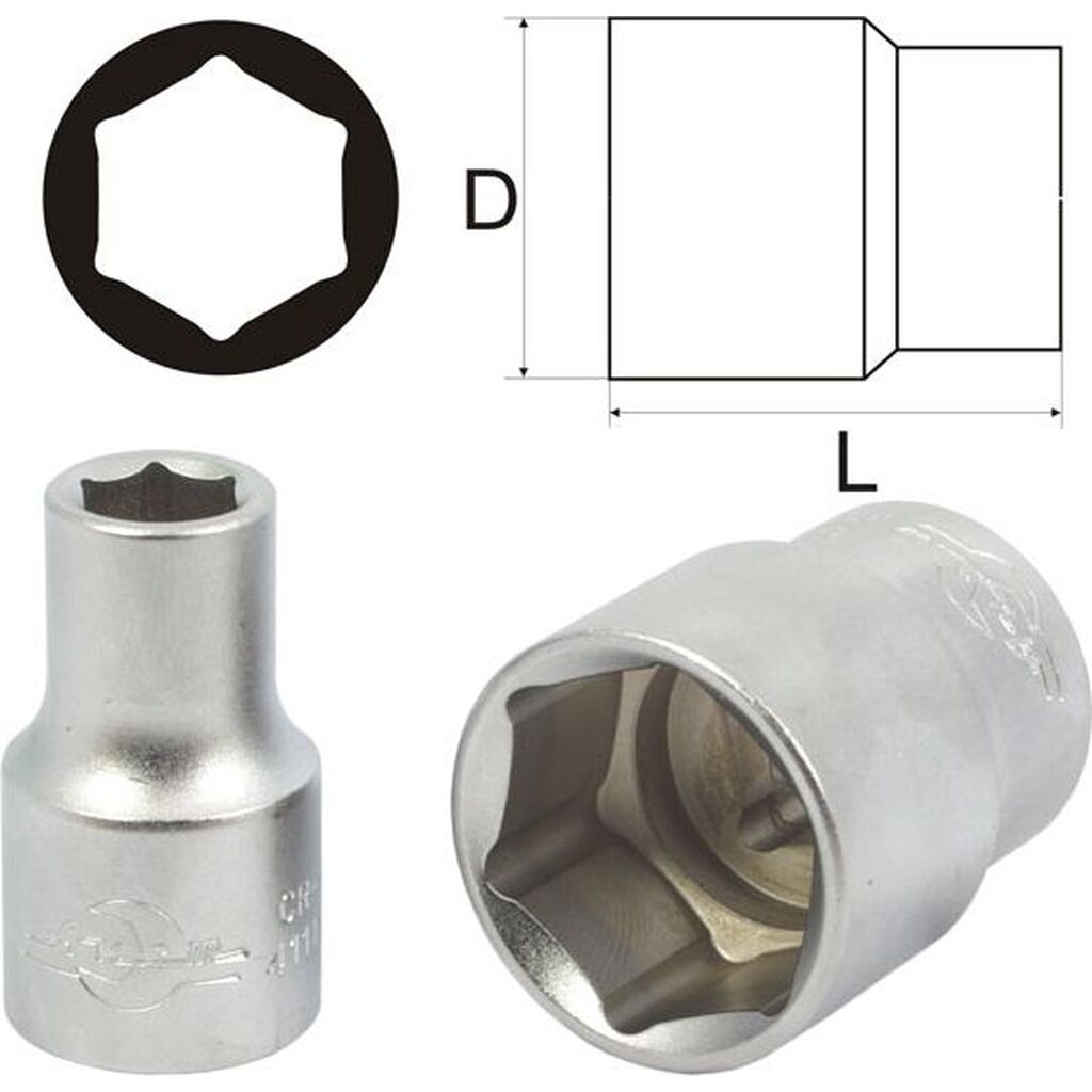 Матовая головка Aist 6 мм 1/4" 6-гранная без накатки 211106A-M 00-00002683