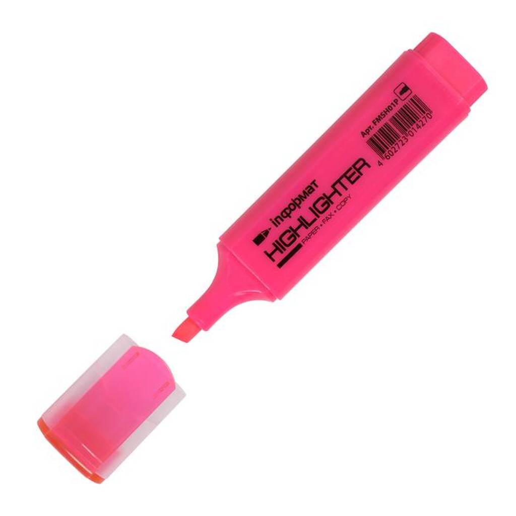 Текстовый маркер INFORMAT 1-4 мм розовый скошенный FMSH01P