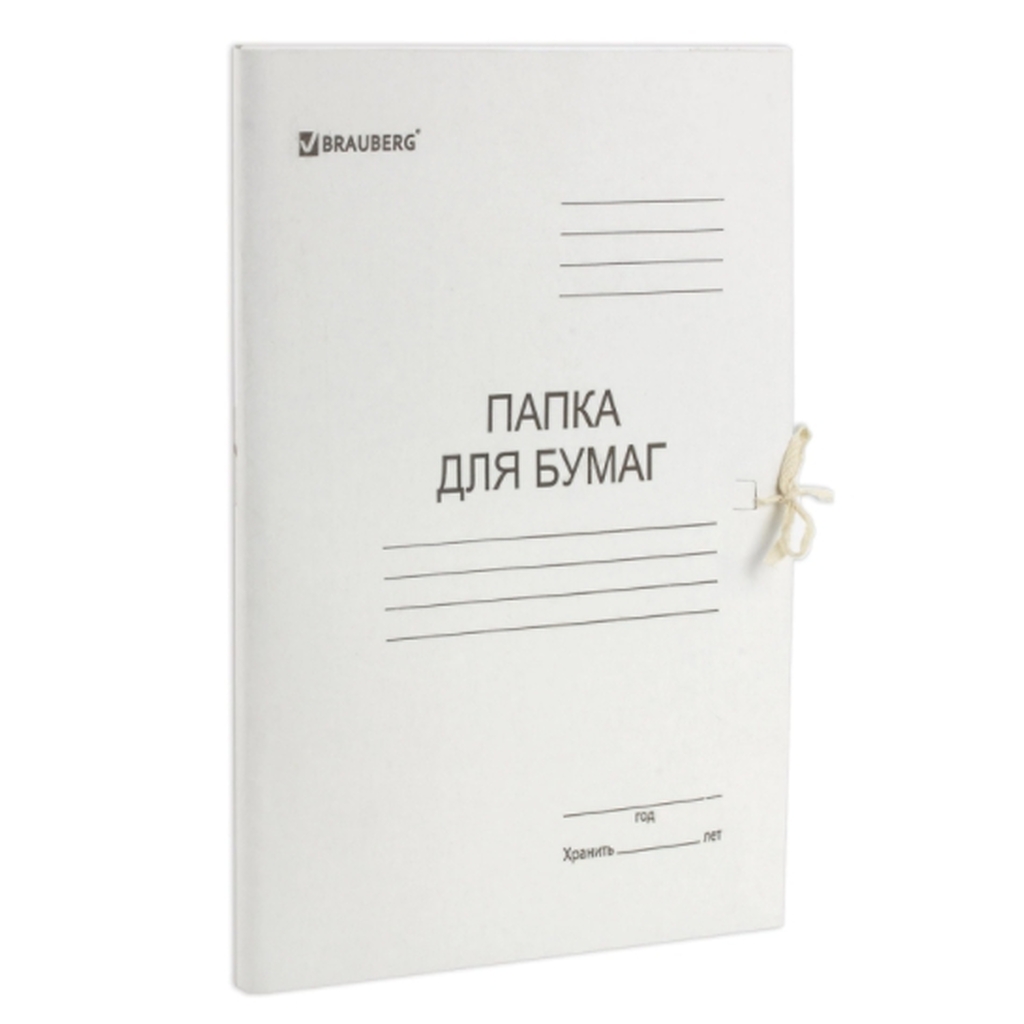 Папка 200 шт в упаковке BRAUBERG для бумаг с завязками картонная мелованная 280г/м2 до 200 листов 110924