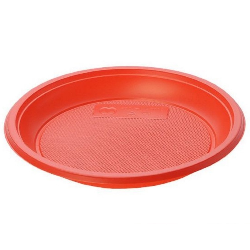 Десертная пластиковая тарелка EUROHOUSE, 6 шт, d 170 мм, красная 13490