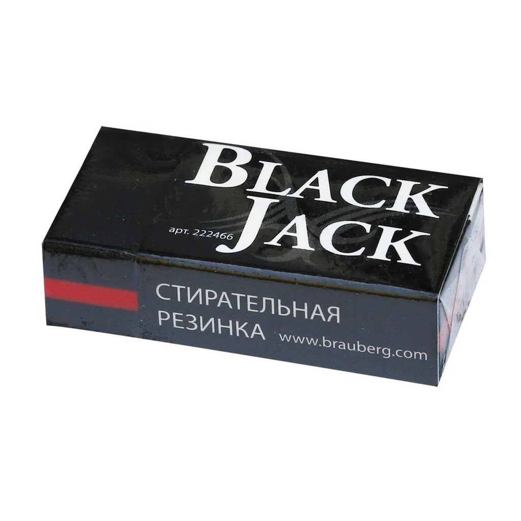 Ластик 30 шт в упаковке BRAUBERG "BlackJack" 40х20х11мм черный прямоугольный картонный держатель 222466