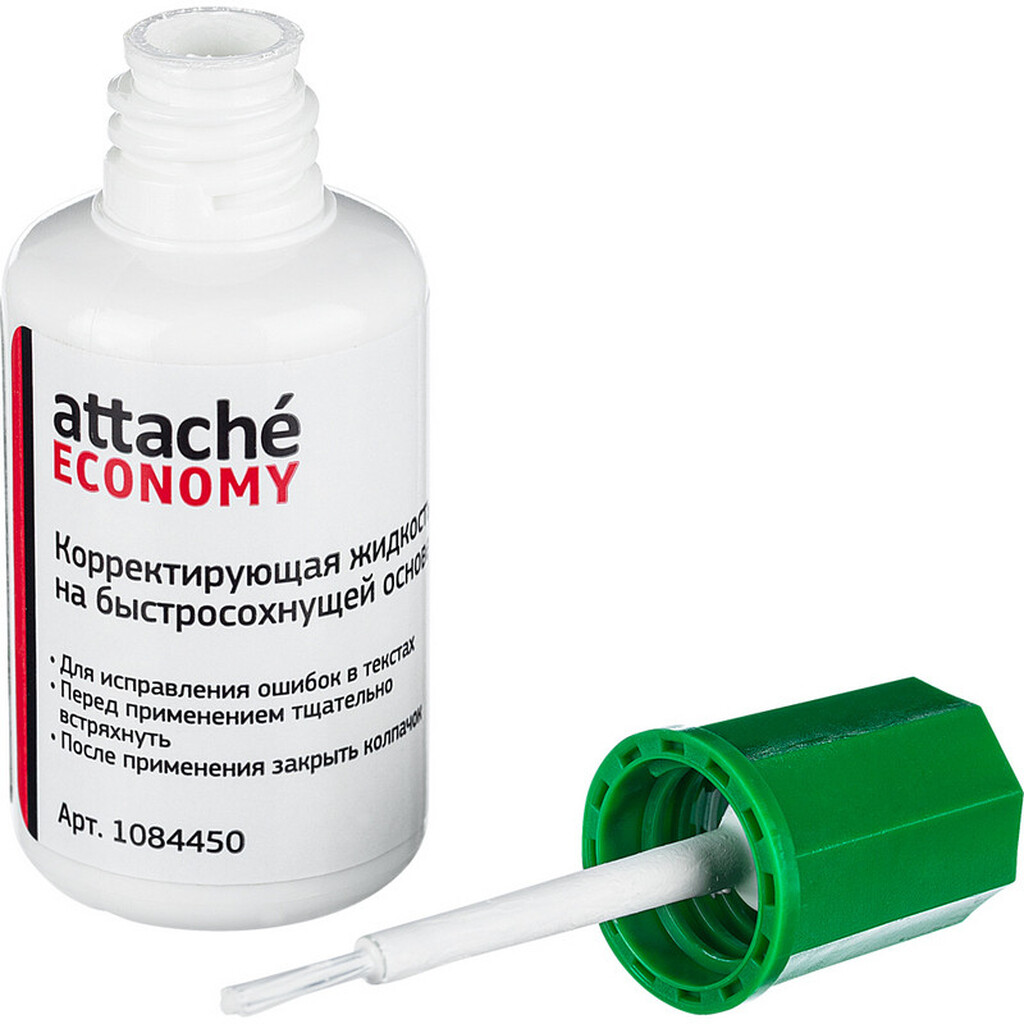 Корректирующая жидкость 12 шт в упаковке Attache Economy 16 г быстросохнущая основа кисточка 1084450