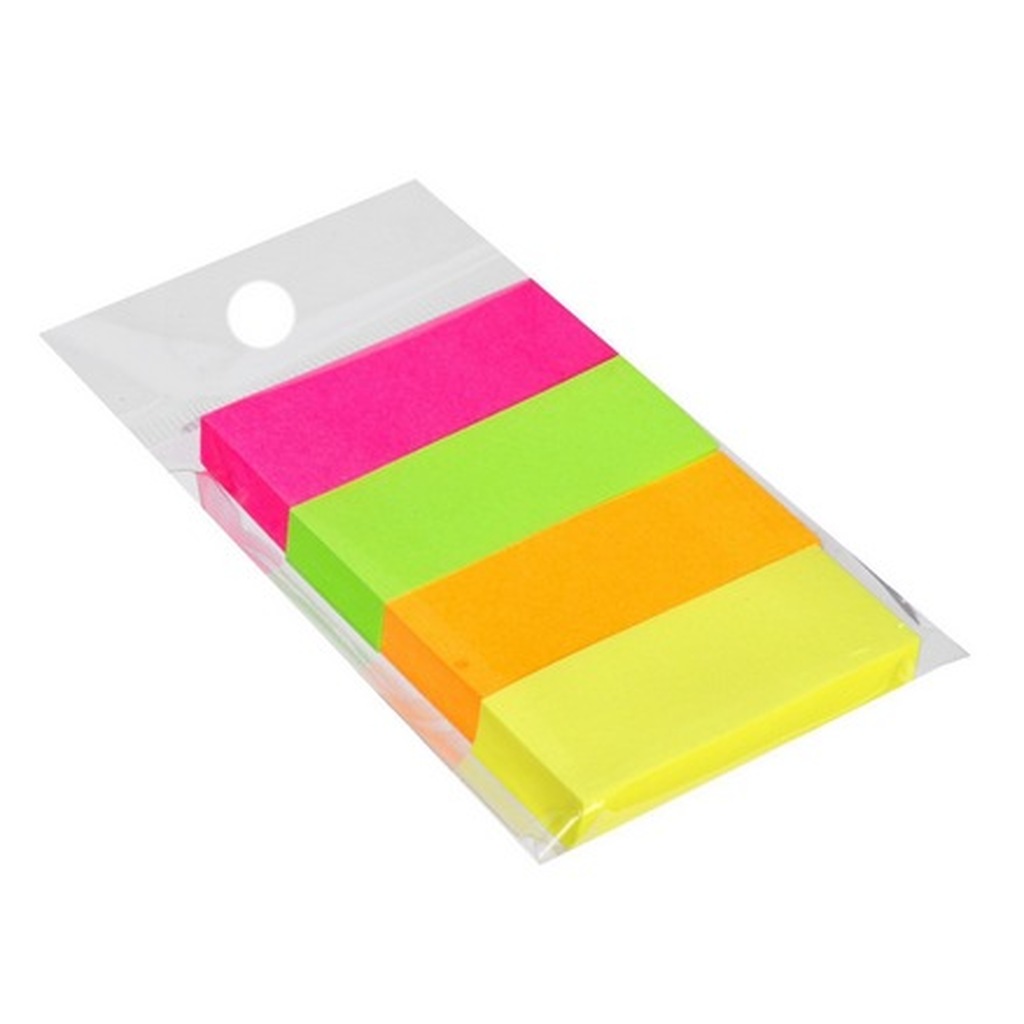 Бумажные блок-закладки с клеевым краем Calligrata Neon 12х50 мм, 4 цвета, 80 листов 5206470