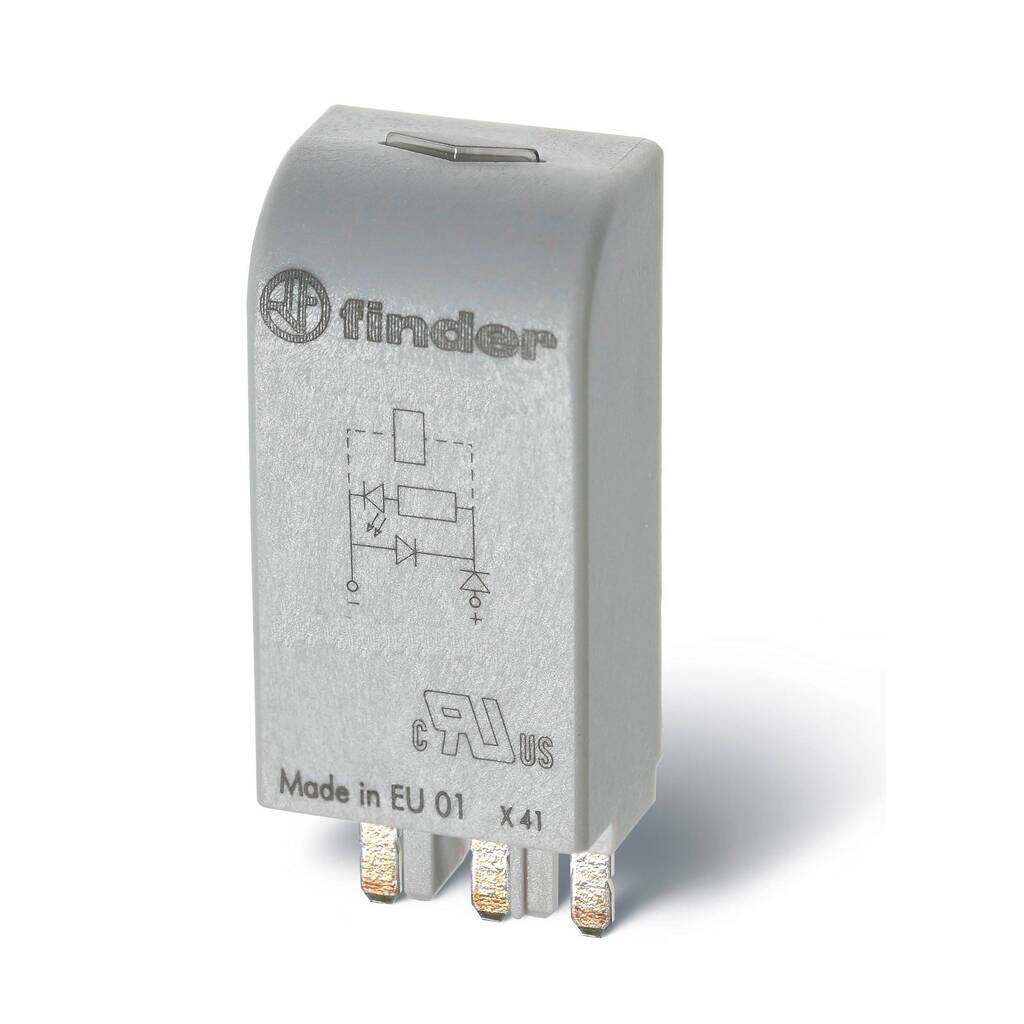 Модуль индикации и защиты Finder Зеленый светодиод + диод, стандартная полярность, = 6-24В DC, 9902902499