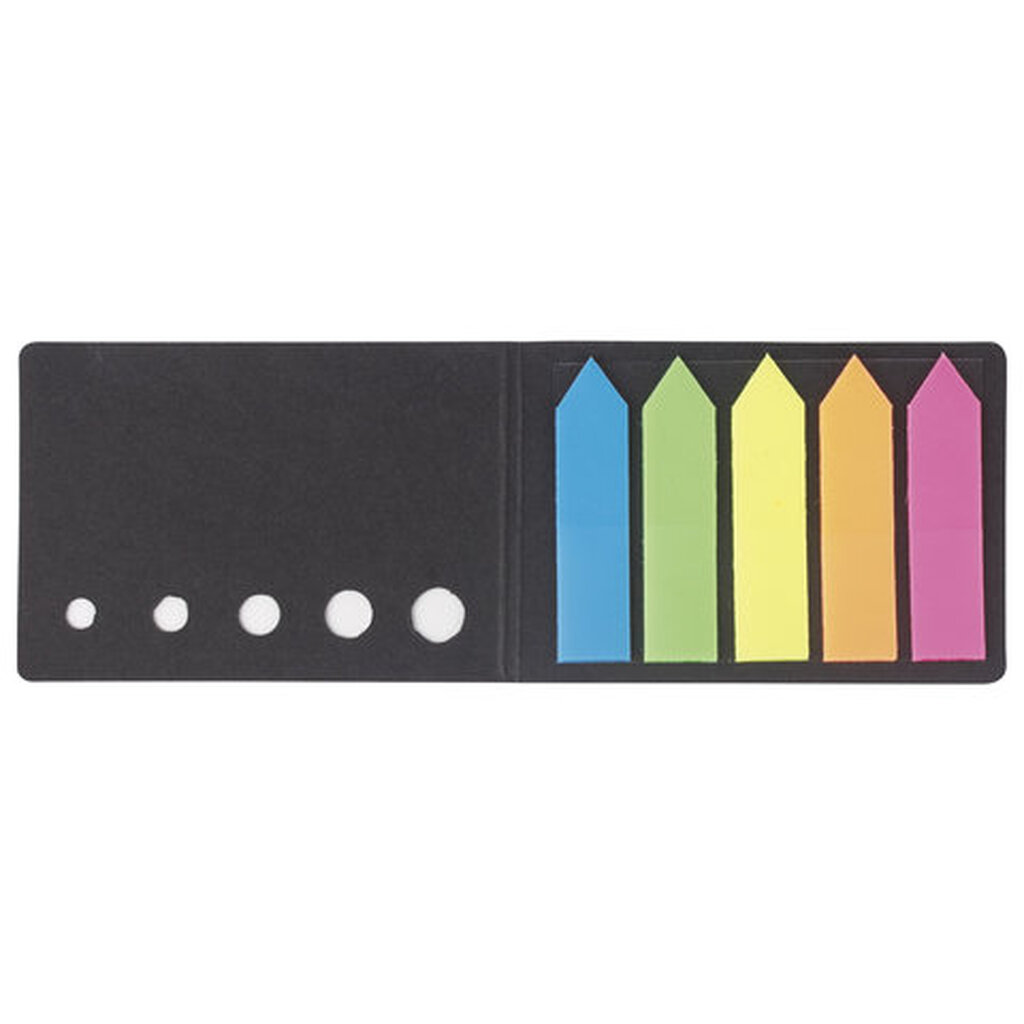 Пластиковые неоновые клейкие закладки STAFF Стрелки 50х12 мм, 5 цветов х 20 листов, в картонной книжке 129358