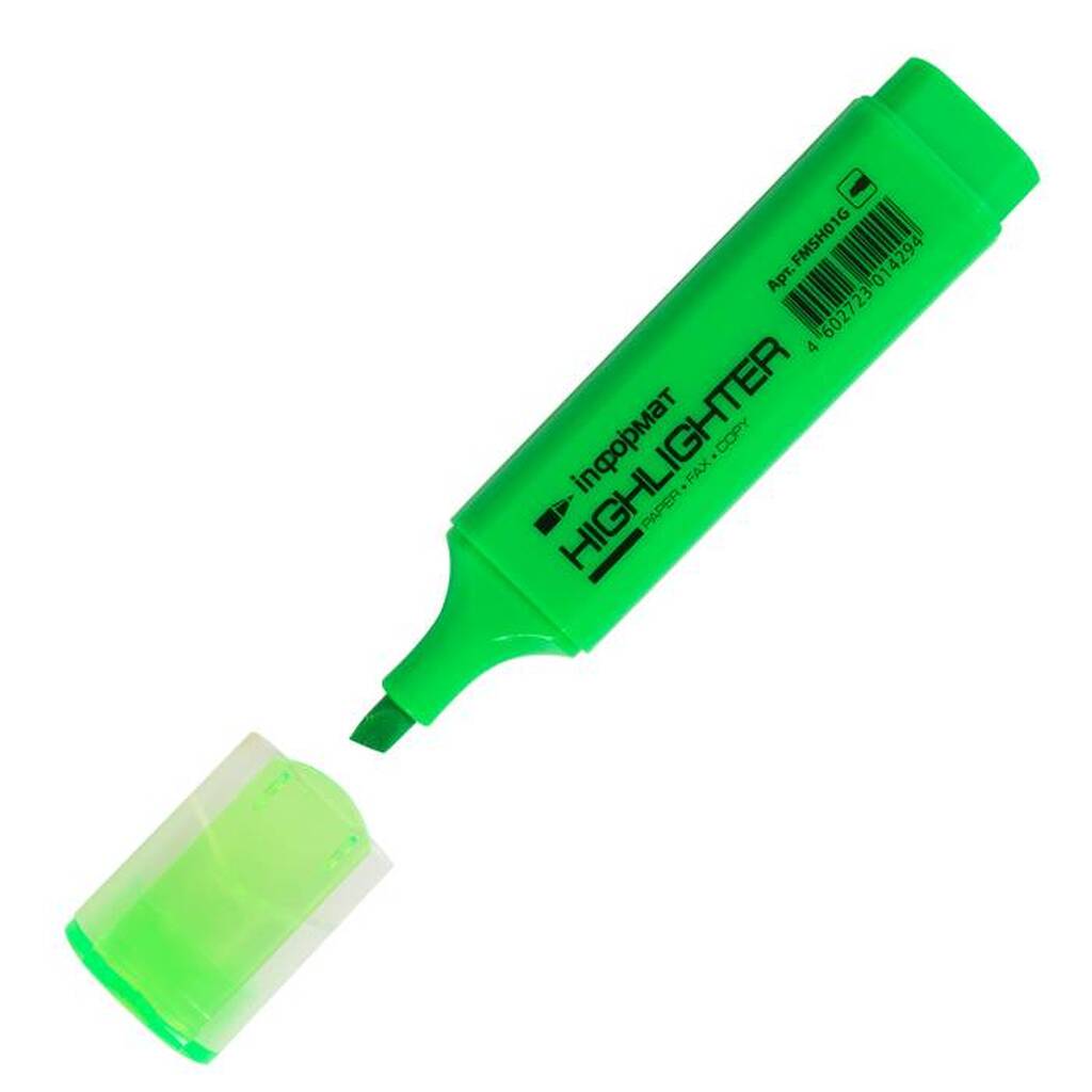 Текстовый маркер INFORMAT 1-4 мм зеленый скошенный FMSH01G