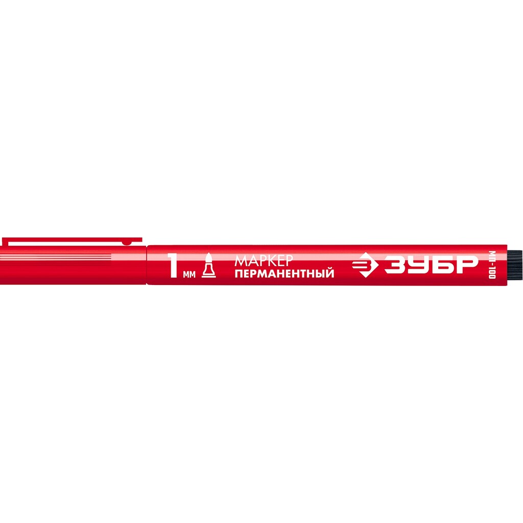 Перманентный маркер ЗУБР МП-100 красный, 1 мм заостренный 06320-3