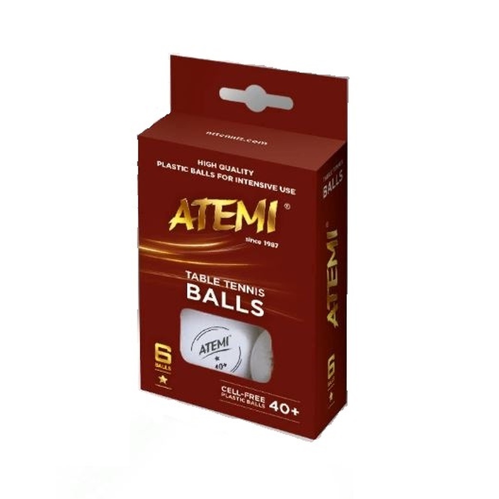 Мячи для настольного тенниса ATEMI 1* белые, 6 шт. 00000105893