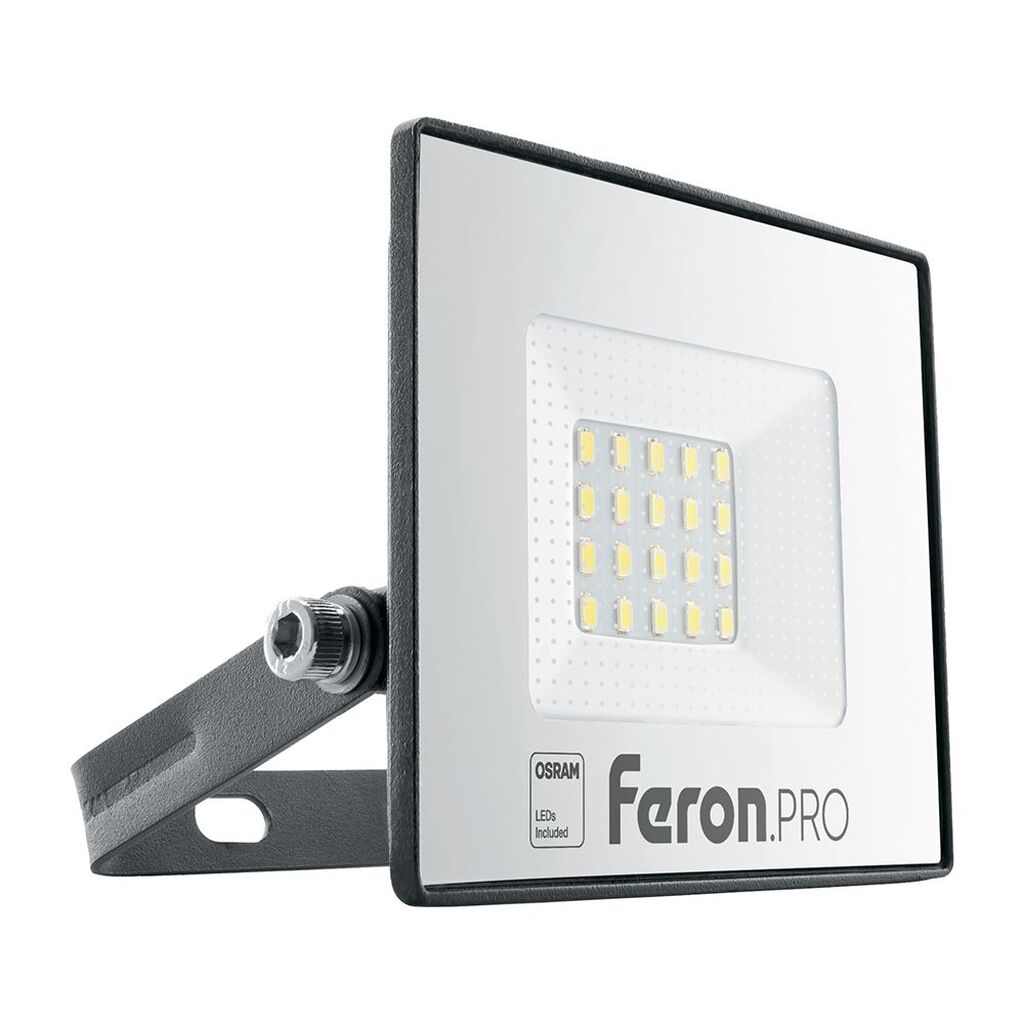 Светодиодный многоматричный прожектор FERON LL-1000, 20W, 6400К, 1600Lm, IP65, 20хOSRAM чёрный 41538