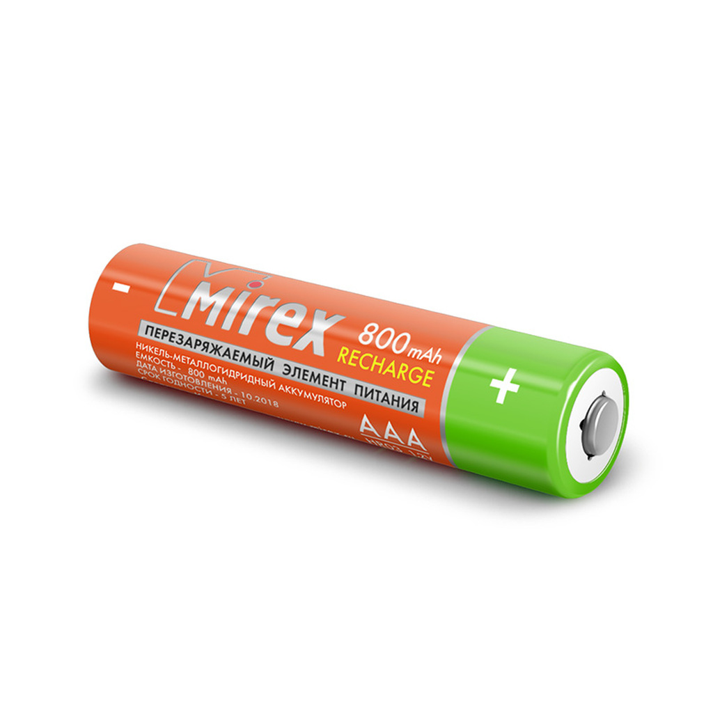 Аккумулятор Mirex, Ni-MH HR03 / AAA 800mAh 1,2V 4 шт ecopack 23702-HR03-08-E4