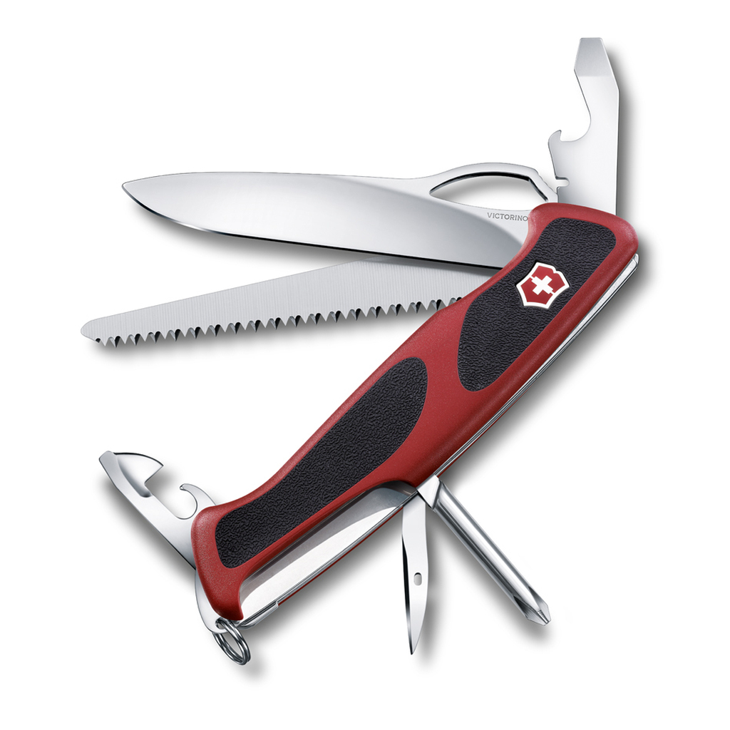 Нож Victorinox RangerGrip 78, 130 мм, 12 функций, красный с черным 0.9663.MC