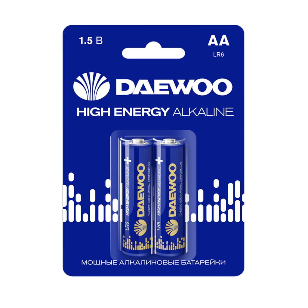 Алкалиновая батарейка DAEWOO LR 6 HIGH ENERGY Alkaline 2021 BL-2 5030299