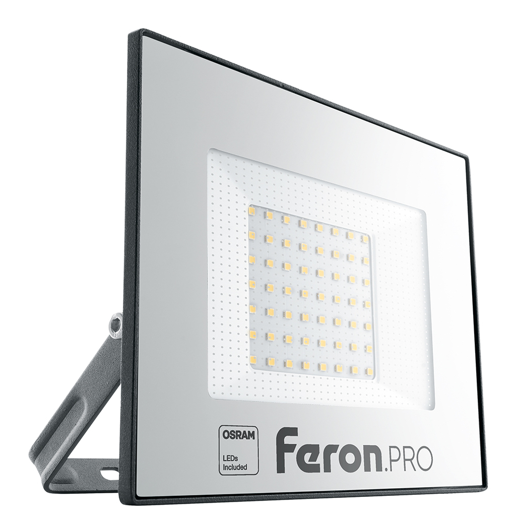 Светодиодный многоматричный прожектор FERON LL-1000, 50W, 6400К, 5000Lm, IP65, 45хOSRAM чёрный 41540