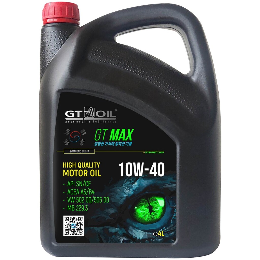 Масло GT OIL Max SAE 10W-40 API SN/CF, 4 л 8809059410004