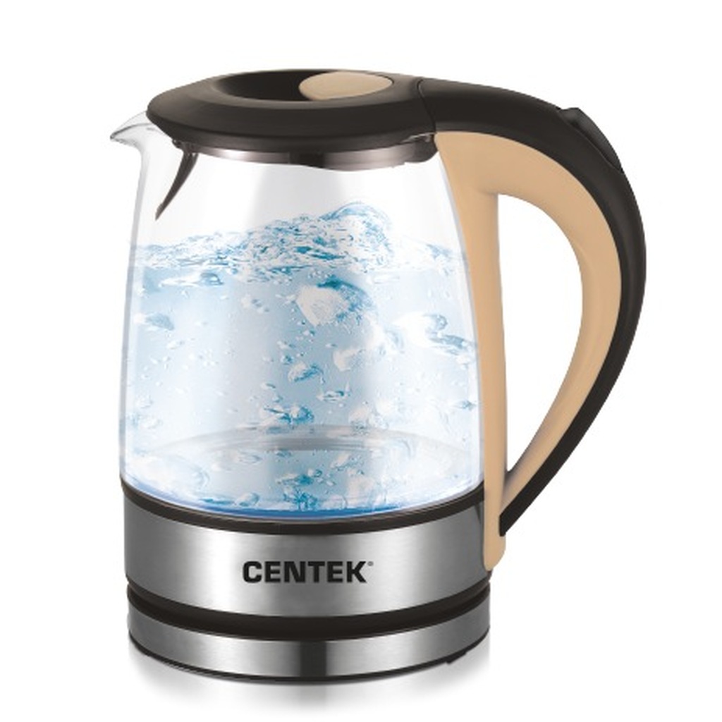 Чайник Centek CT-0047 стекло, 1.2 л, 2200 Вт, высокопрочное стекло, отделка нержавеющая сталь CT-0047